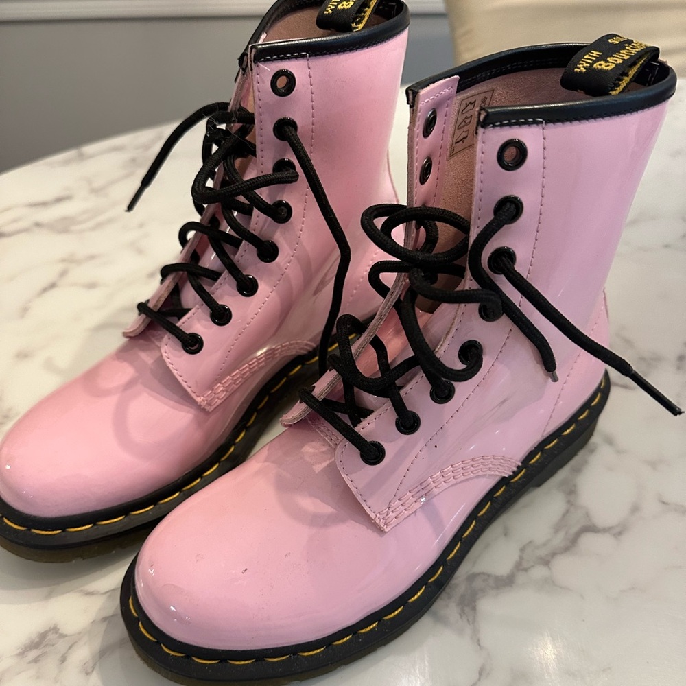 Pink ankle Dr. Marten’s combat boots